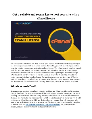 get a reliable and secure key to host your site