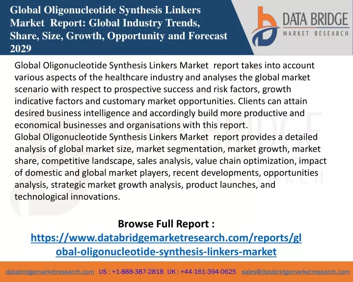global oligonucleotide synthesis linkers market