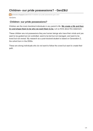 children our pride possessions genz u