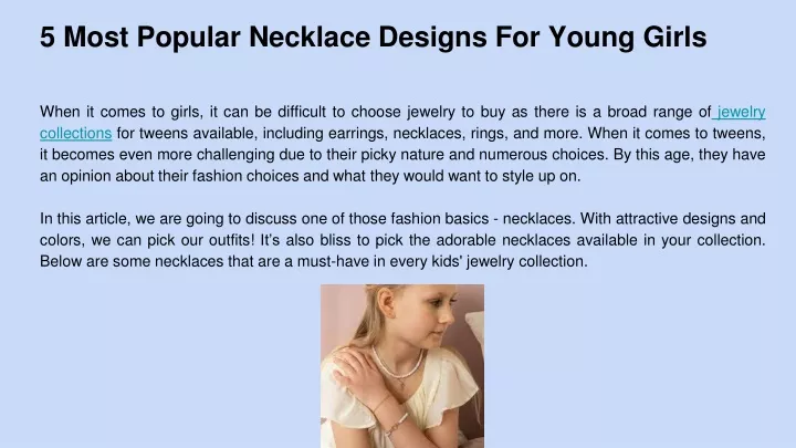 5 most popular necklace designs for young girls