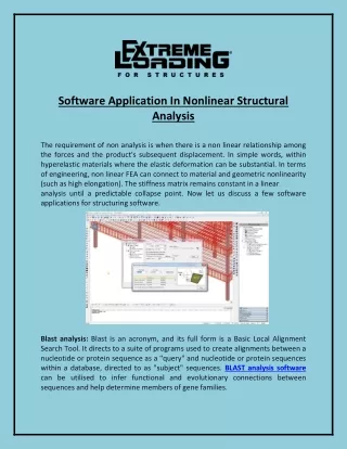 Software Application In Nonlinear Structural Analysis