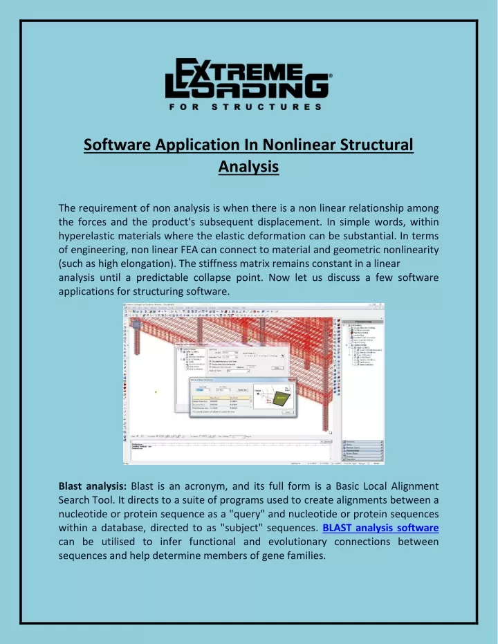 software application in nonlinear structural