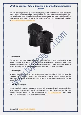 what to consider when ordering a georgia bulldogs