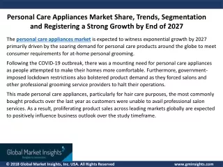 Personal Care Appliances Market