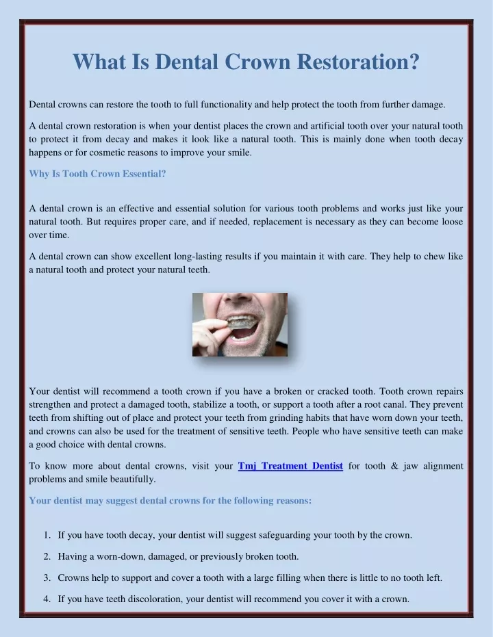 what is dental crown restoration