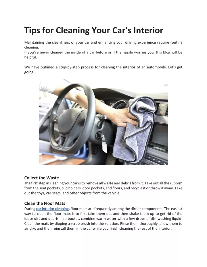 tips for cleaning your car s interior