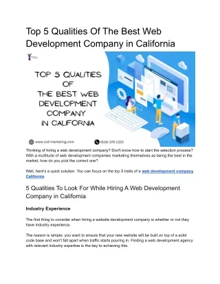 top 5 qualities of the best web development
