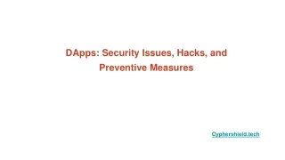 DApps_ Security Issues, Hacks, and Preventive Measures