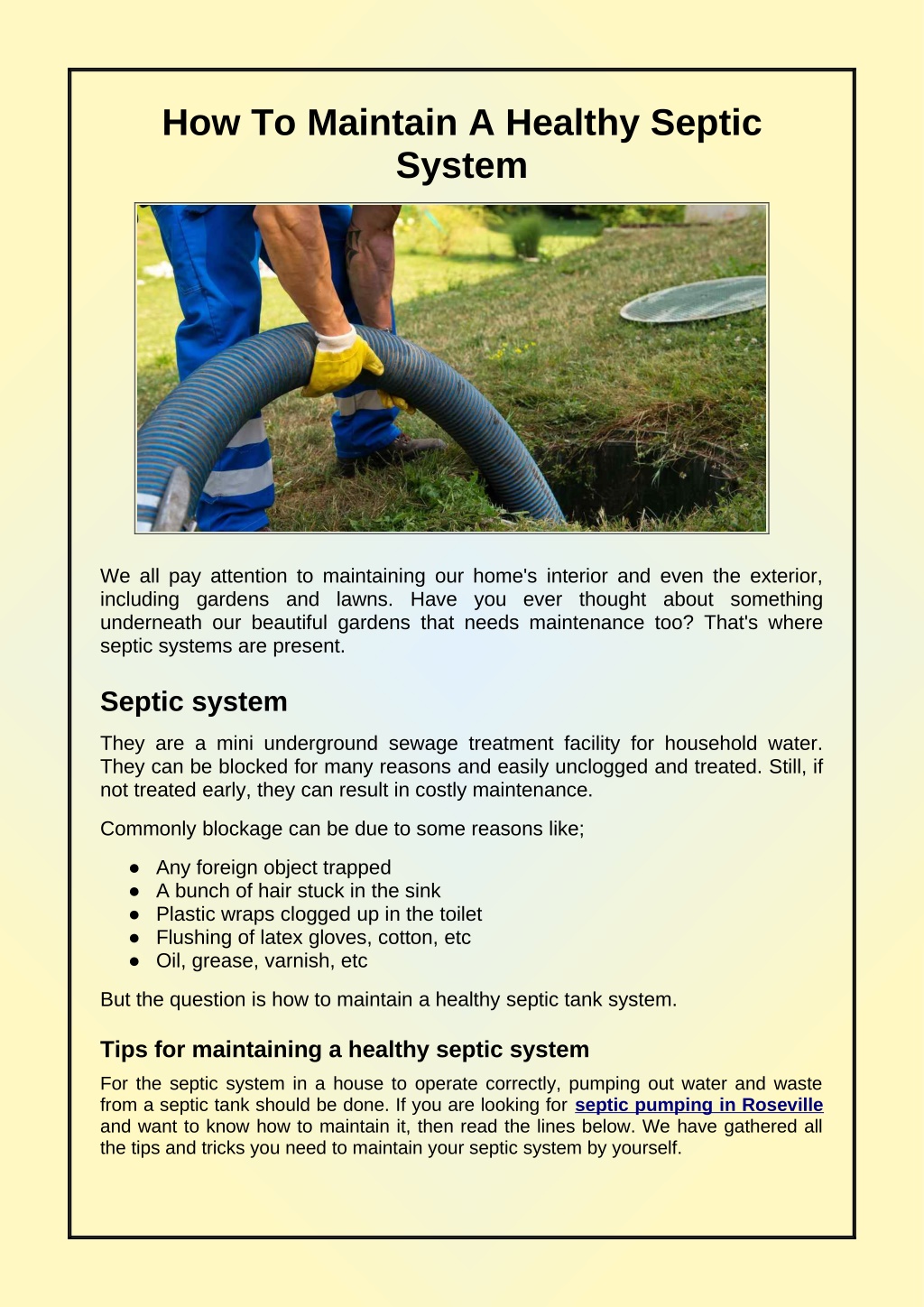 PPT - Tips For Maintaining A Healthy Septic System PowerPoint ...