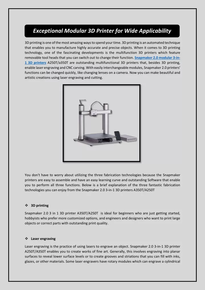 exceptional modular 3d printer for wide