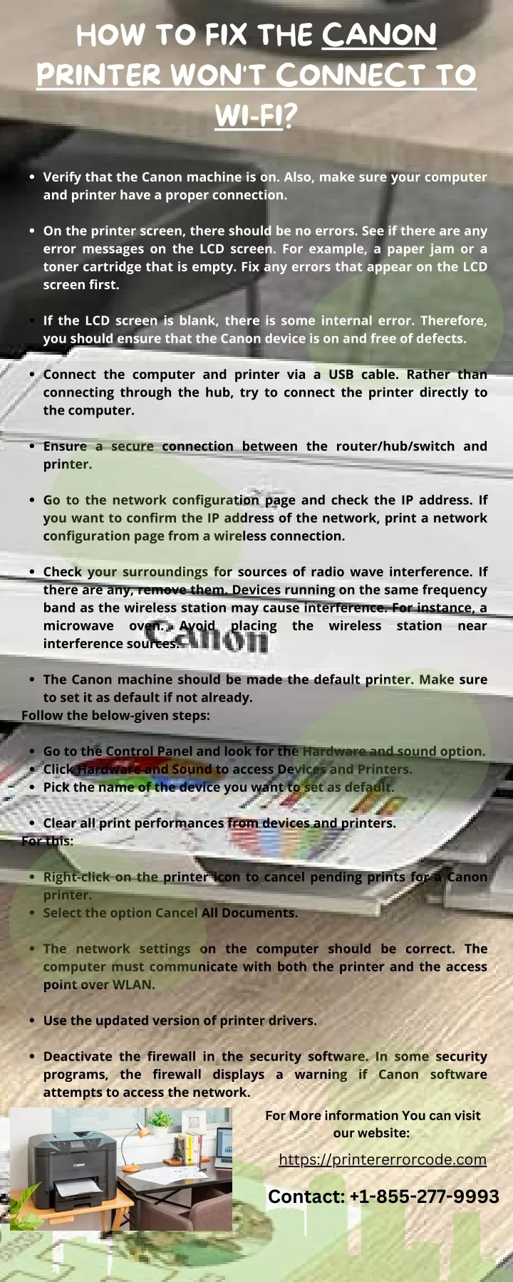 how to fix the canon printer won t connect
