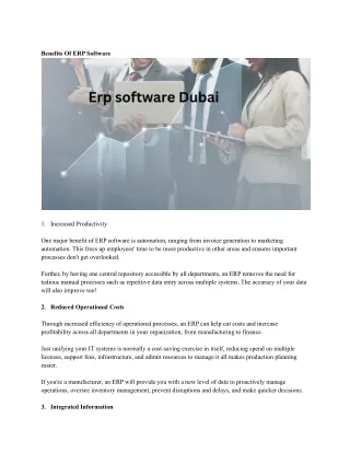 benefits of erp software