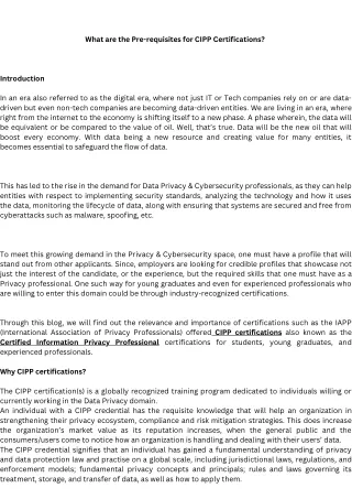 what are the pre requisites for cipp
