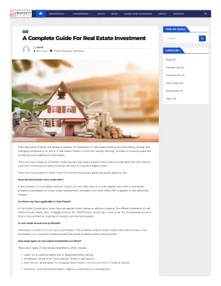 A Complete Guide For Real Estate Investment