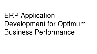 erp application development for optimum business performance