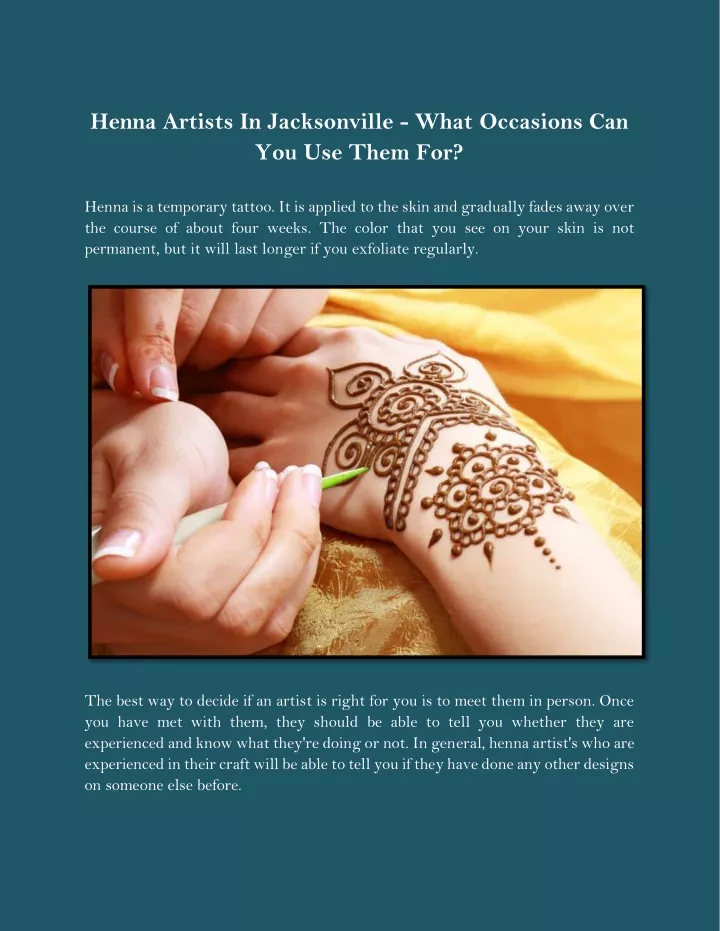 henna artists in jacksonville what occasions