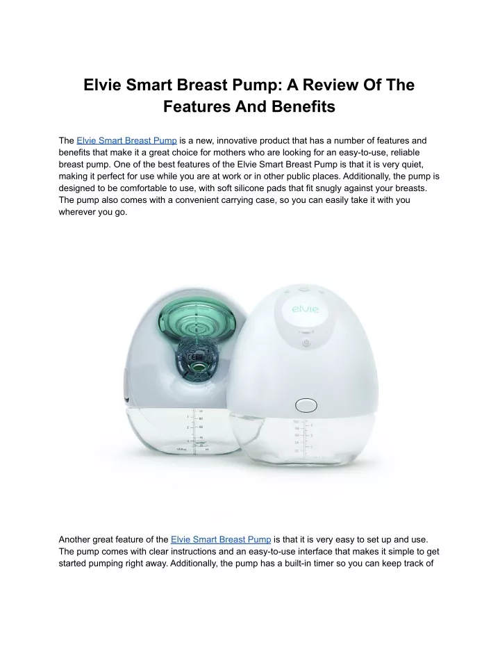 elvie smart breast pump a review of the features