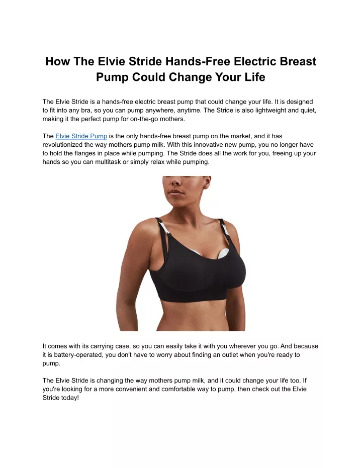 how the elvie stride hands free electric breast