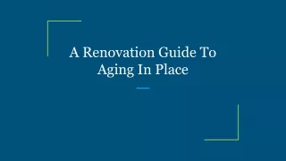 a renovation guide to aging in place