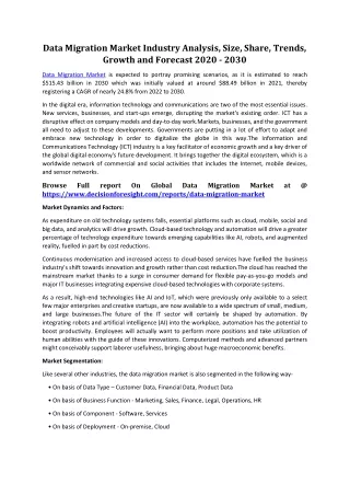 data migration market industry analysis size