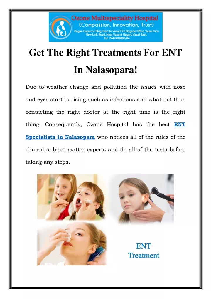 get the right treatments for ent