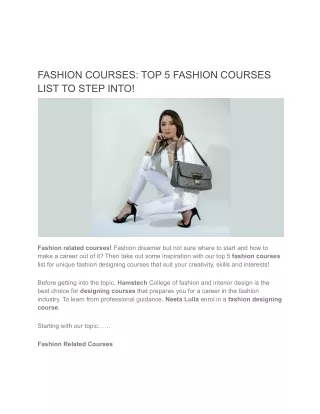fashion courses top 5 fashion courses list