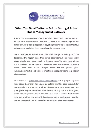 What You Need To Know Before Buying A Poker Room Management Software