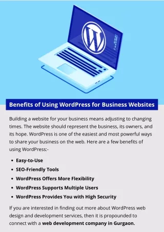 benefits of using wordpress for business websites