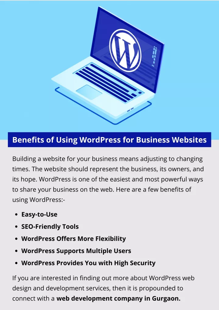 benefits of using wordpress for business websites