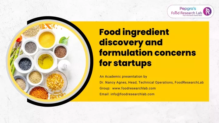 food ingredient discovery and formulation