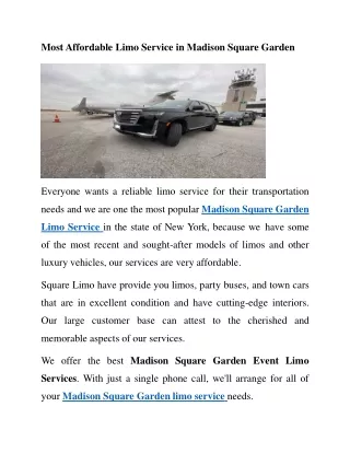 Madison Square Garden Limo Service