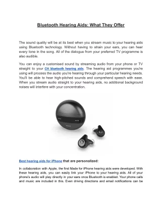 Bluetooth Hearing Aids_ What They Offer