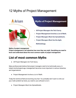 12 Myths of Project Management