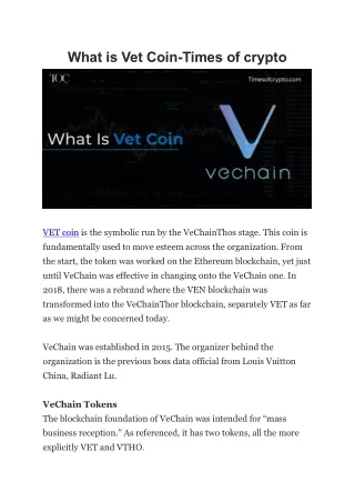 VET Coin - Times of crypto