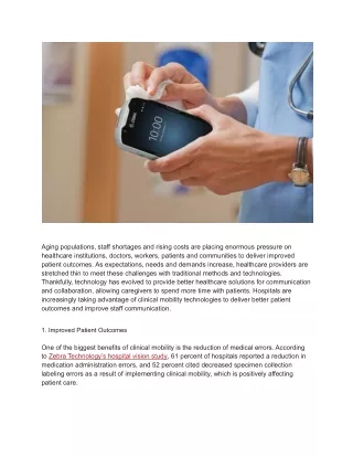 Healthcare Solutions_ 3 Factors Driving Clinical Mobility
