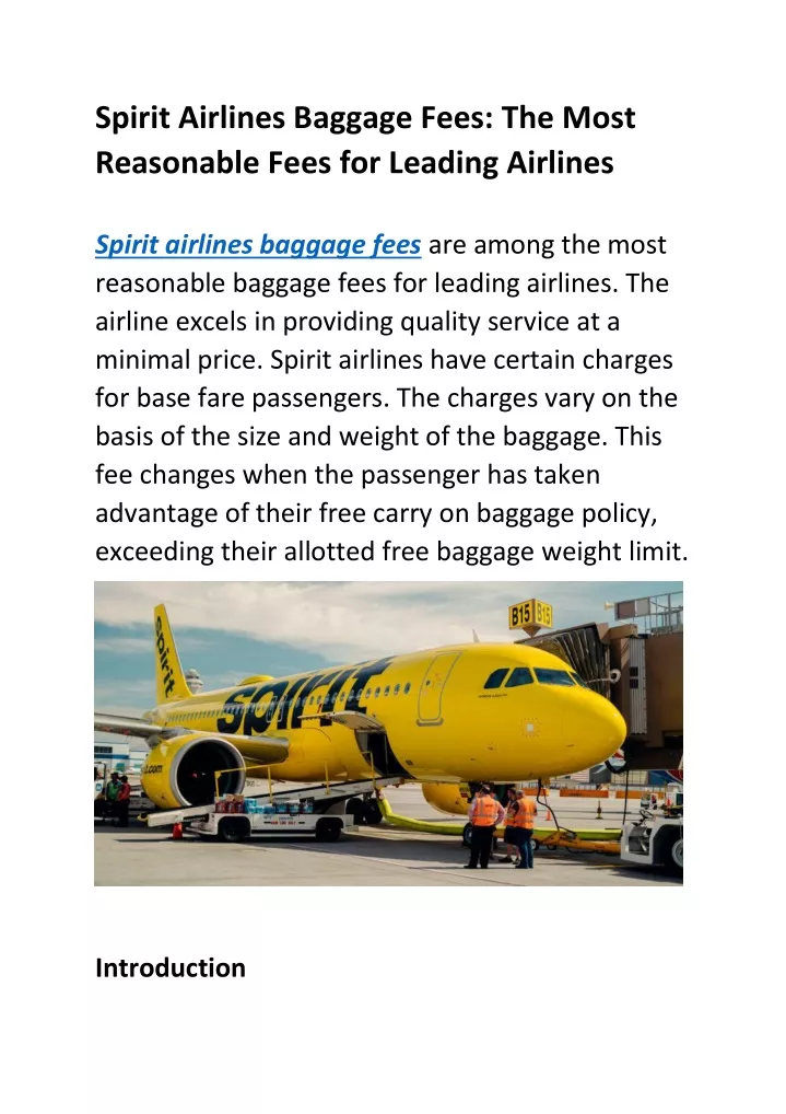 spirit airlines baggage fees the most reasonable
