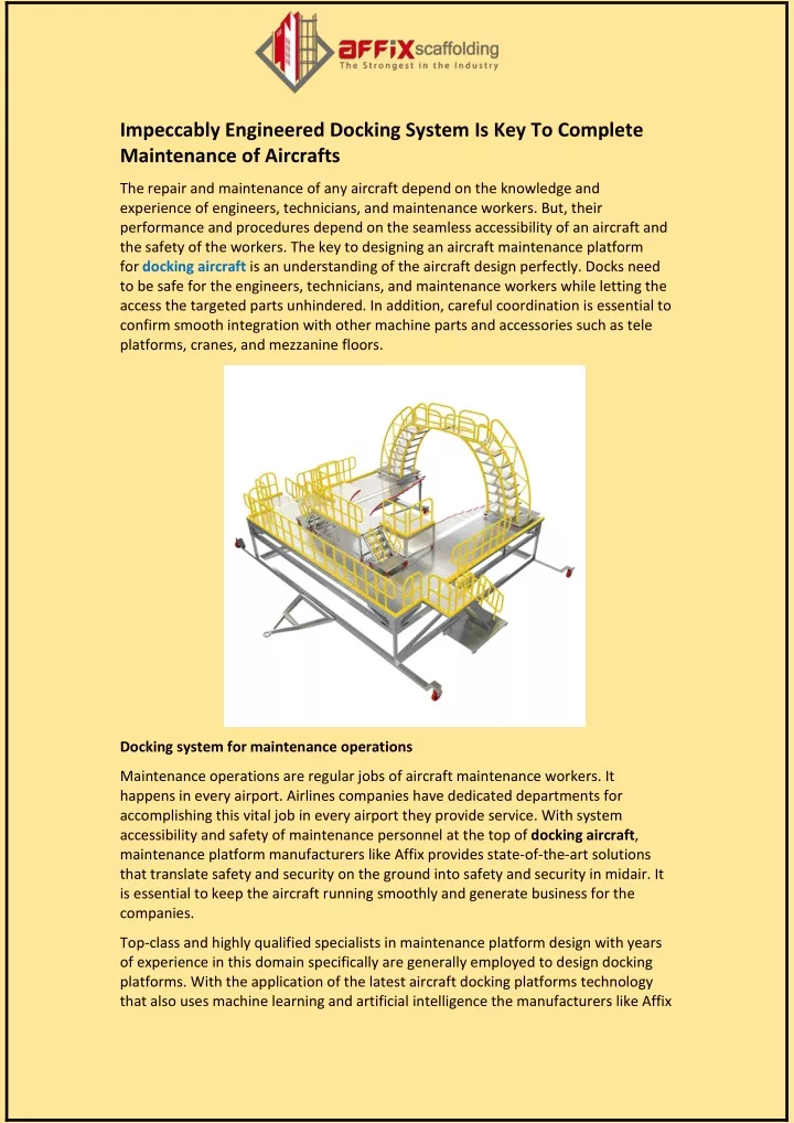 impeccably engineered docking system