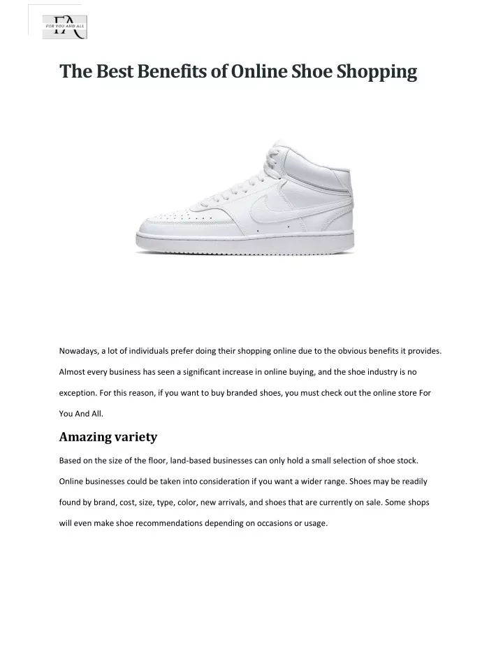 the best benefits of online shoe shopping