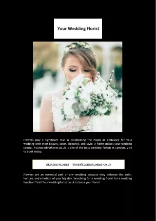 Wedding Florist London | Yourweddingflorist.co.uk