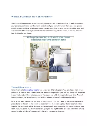 what is a good size for a throw pillow