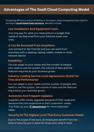 advantages of the saas cloud computing model