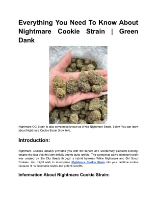 Everything You Need To Know About Nightmare Cookie Strain - Green Dank
