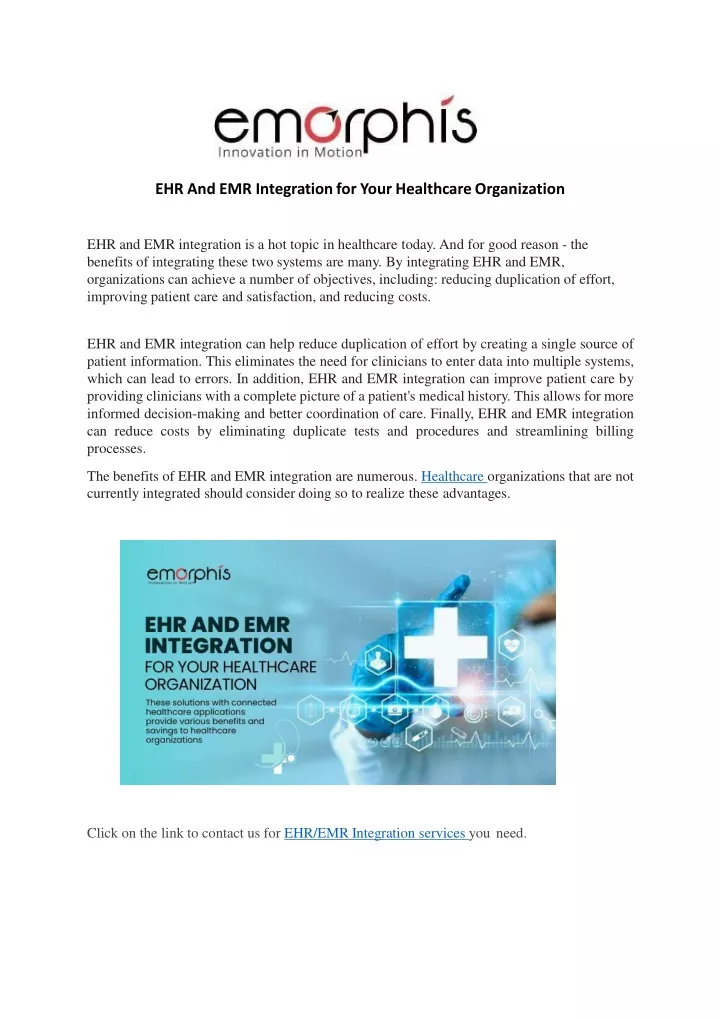 ehr and emr integration for your healthcare