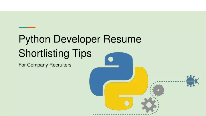 python developer resume shortlisting tips