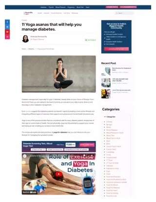 11 Yoga Asanas That Will Help You Manage Diabetes