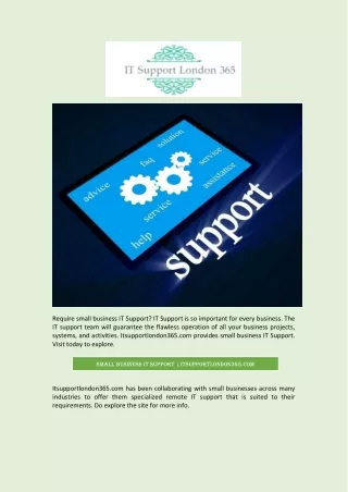 Small Business It Support | Itsupportlondon365.com