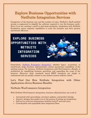 Explore Business Opportunities with NetSuite Integration Services