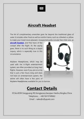 Aircraft Headset