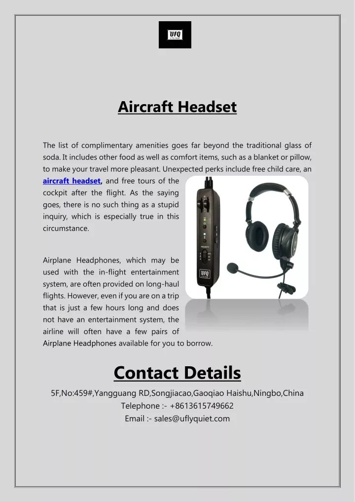 aircraft headset