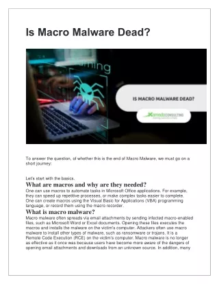 Is Macro Malware Dead?